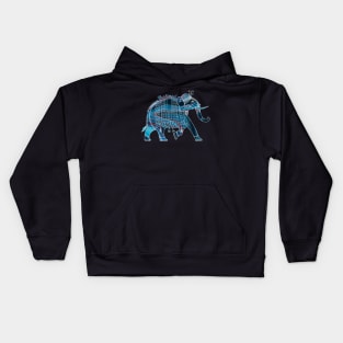 Ornate Asian Elephant In A Colorful Illustration Kids Hoodie